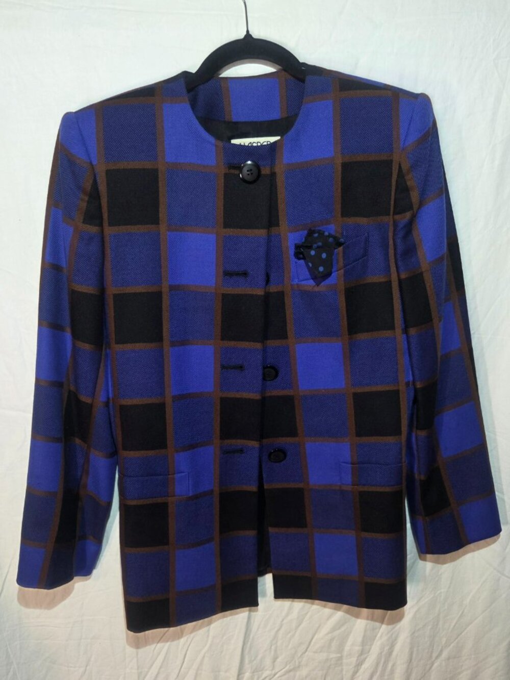 Kasper ASL 100% Wool Checkered Blazer Jacket – Women's Size 6